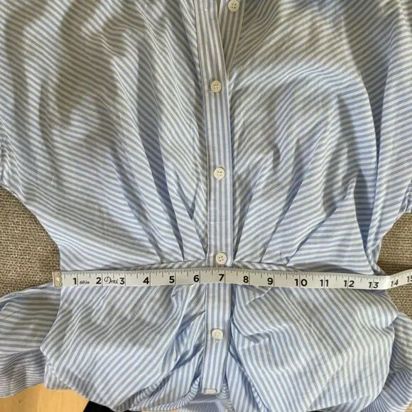 DO+BE Sailor Tie Front  White and Blue Stripped Midi Dress M NWT - Picture 12 of 13